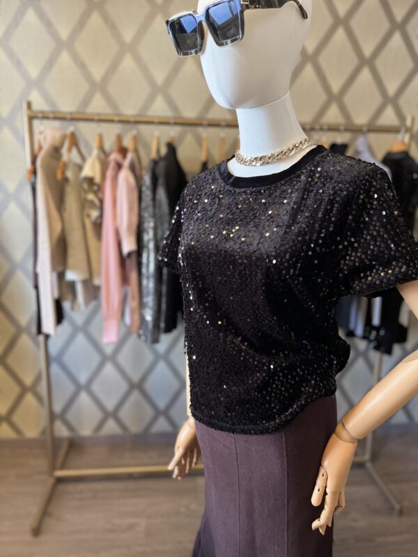 Blusa de terciopelo con lentejuelas - Image 2