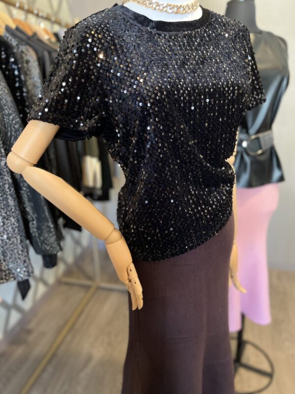 Blusa de terciopelo con lentejuelas