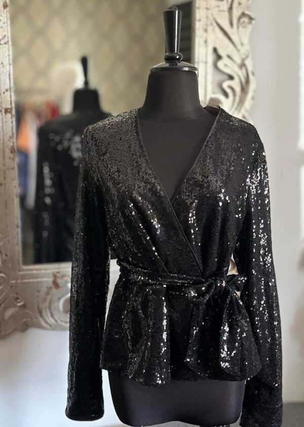 Blusa de lentejuelas (cuello V)